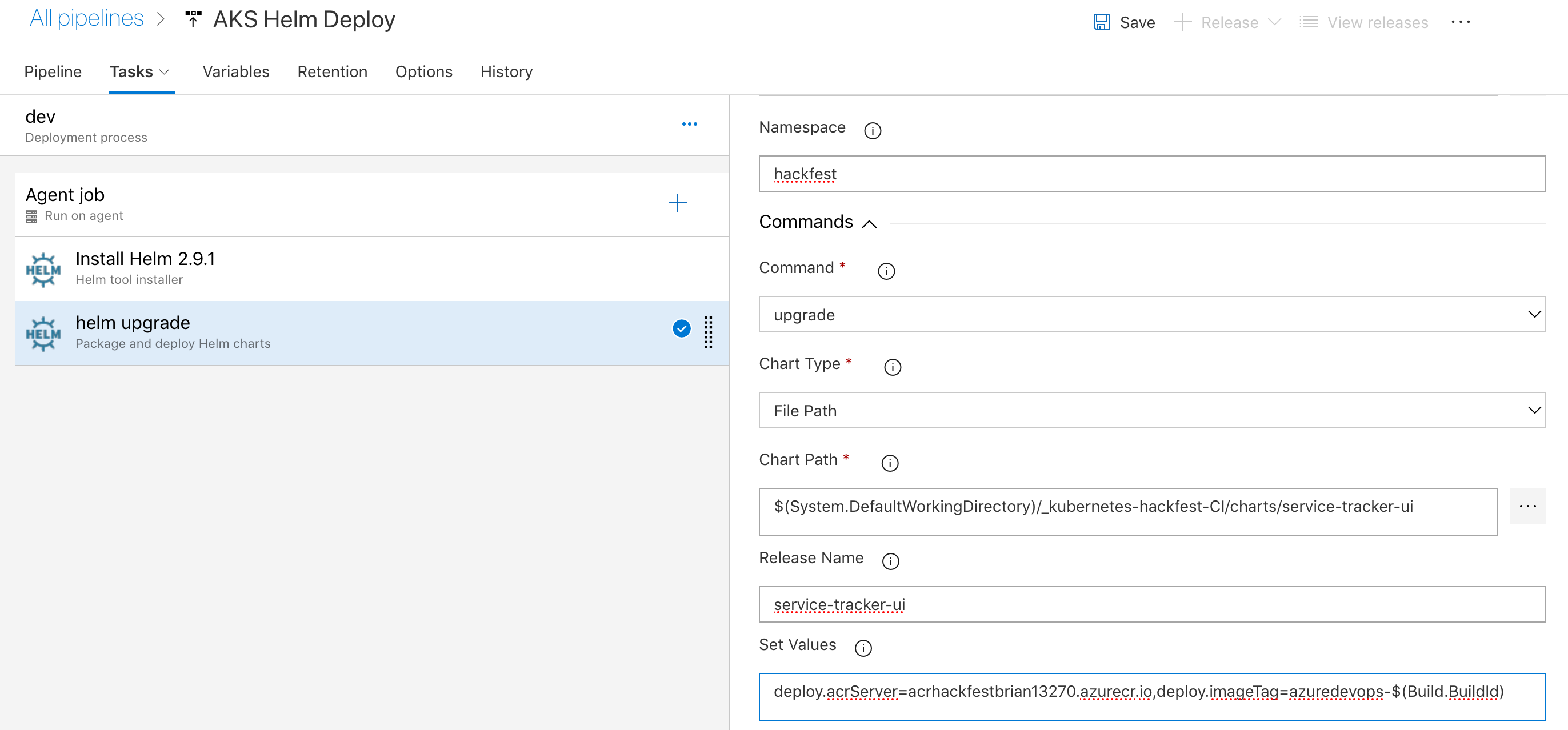 Azure DevOps Helm Task
