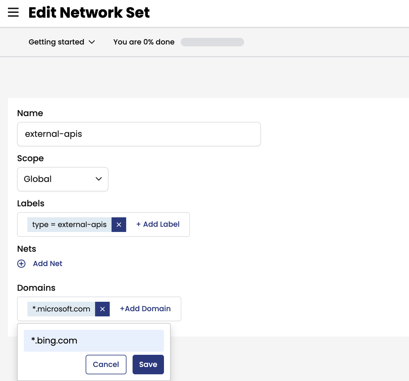 dns network set