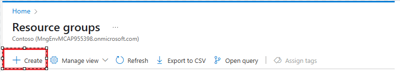 Create New Resource Group