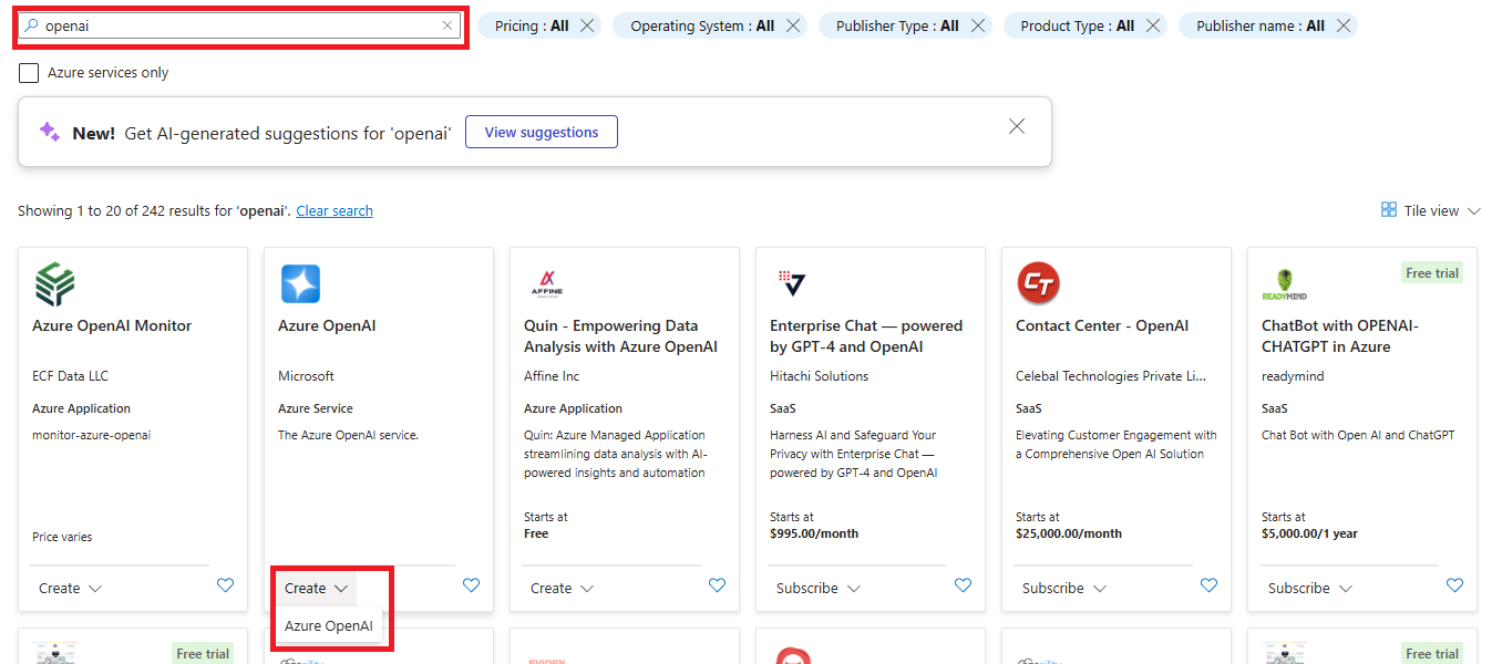 Create Azure OpenAI