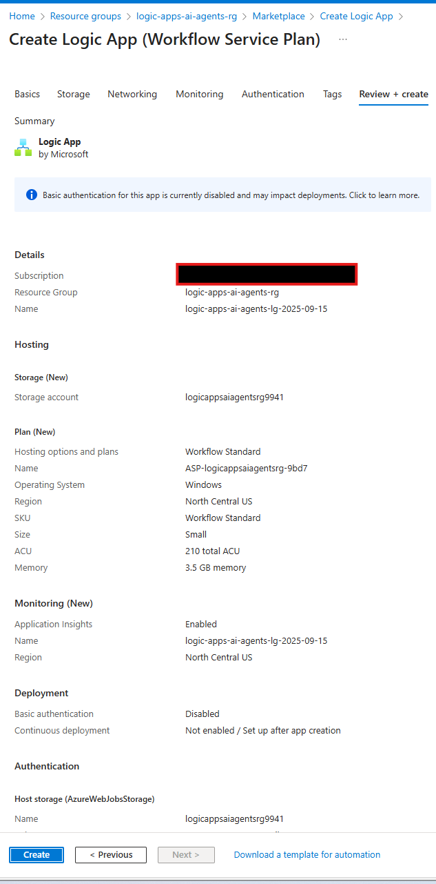 Review Configuration and Create