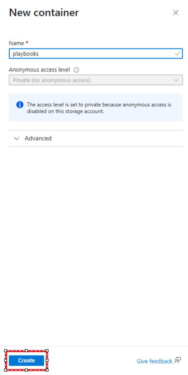 Create new container