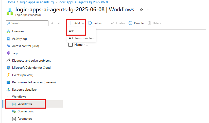 Create New Workflow