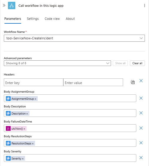 Configure Call Workflow Parameters