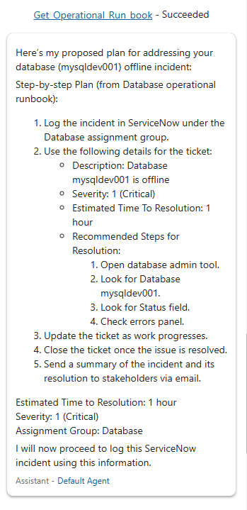 Agent Response - Part 2 - Operational Runbook Details