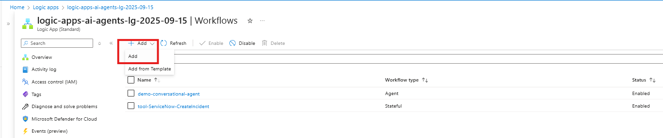 Create New Workflow