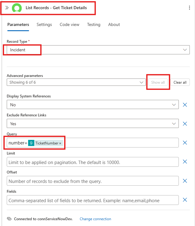 ServiceNow List Activity Configuration