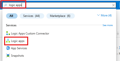 Search and Navigate to the Logic Apps Service