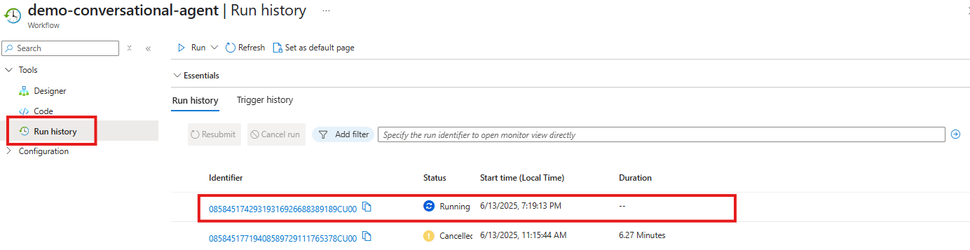 Workflow Run History