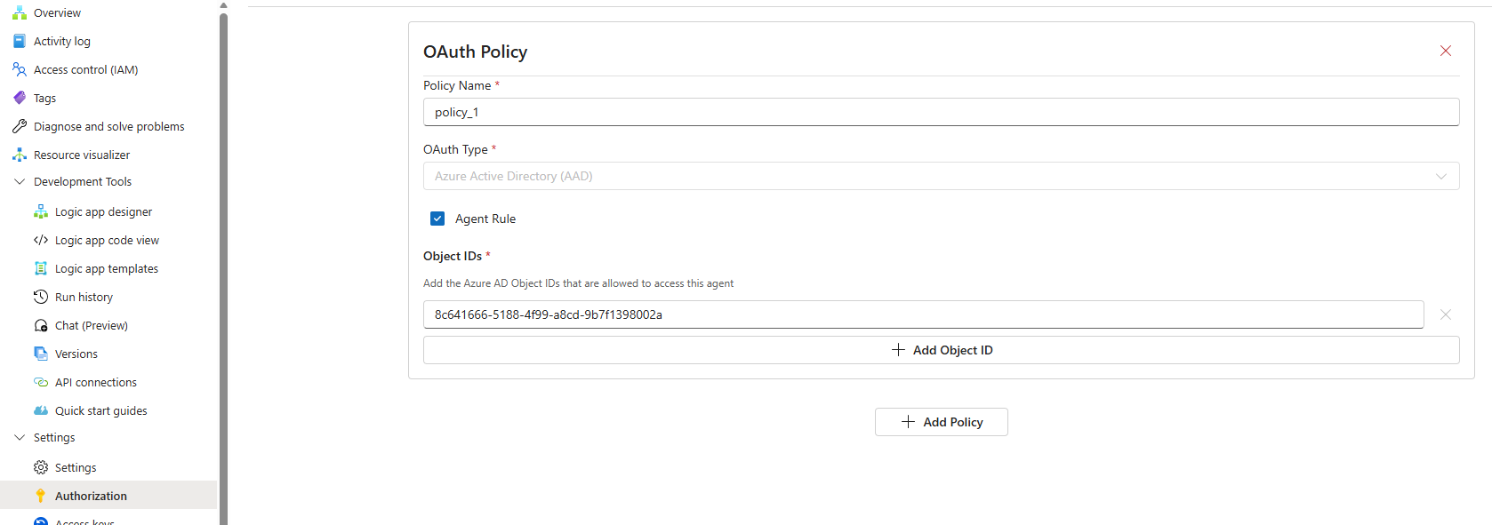 Screenshot shows Authentication blade entry point.