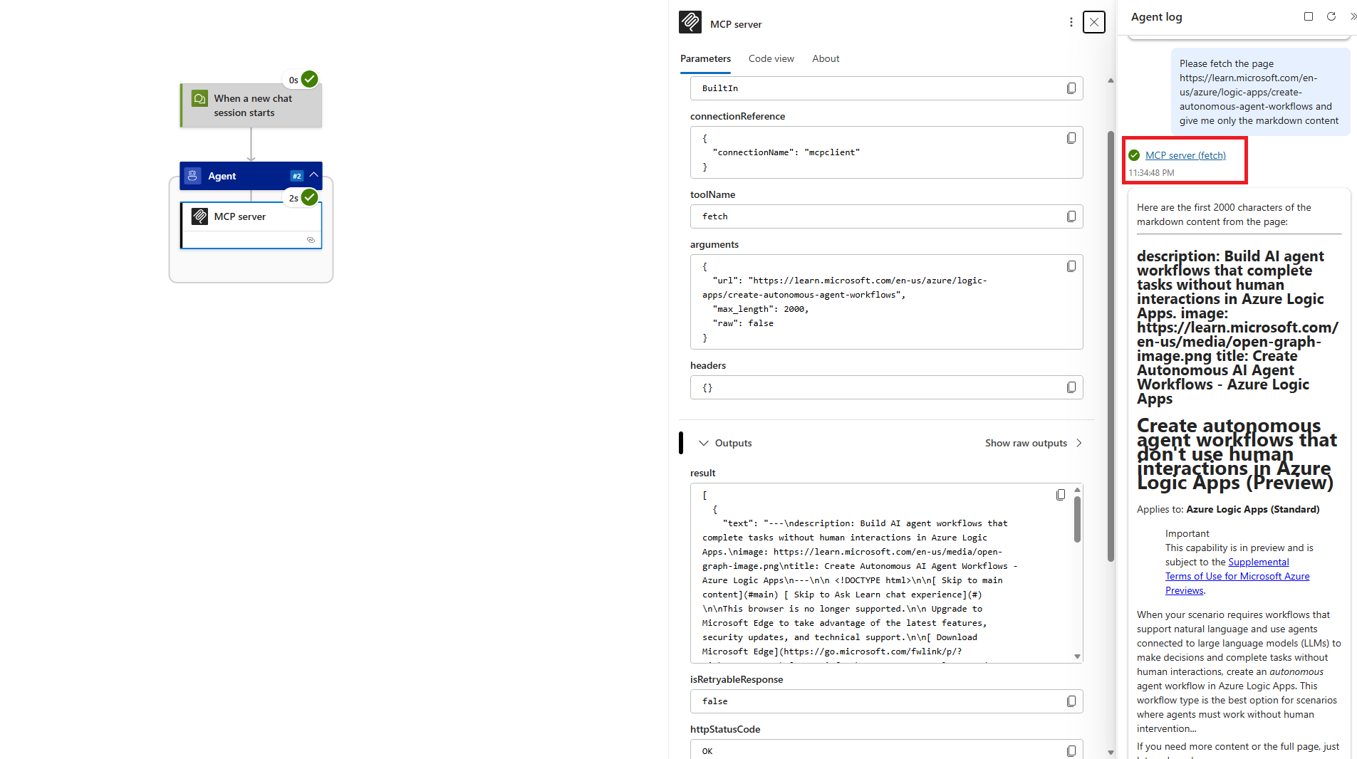 Screenshot shows the run history.